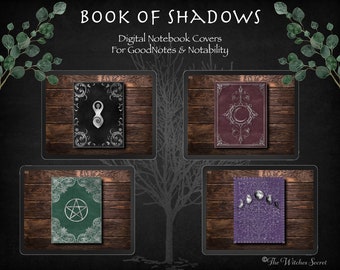 Digital Book of Shadows Covers – Witchy Journal for GoodNotes & Notability | Printable Grimoire PDF Download