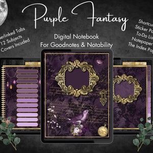 Digital Notebook Goodnotes, 12 subject Notability journal, hyperlinked digital journal, hyperlink goodnotes, iPad Notebook, Digital student