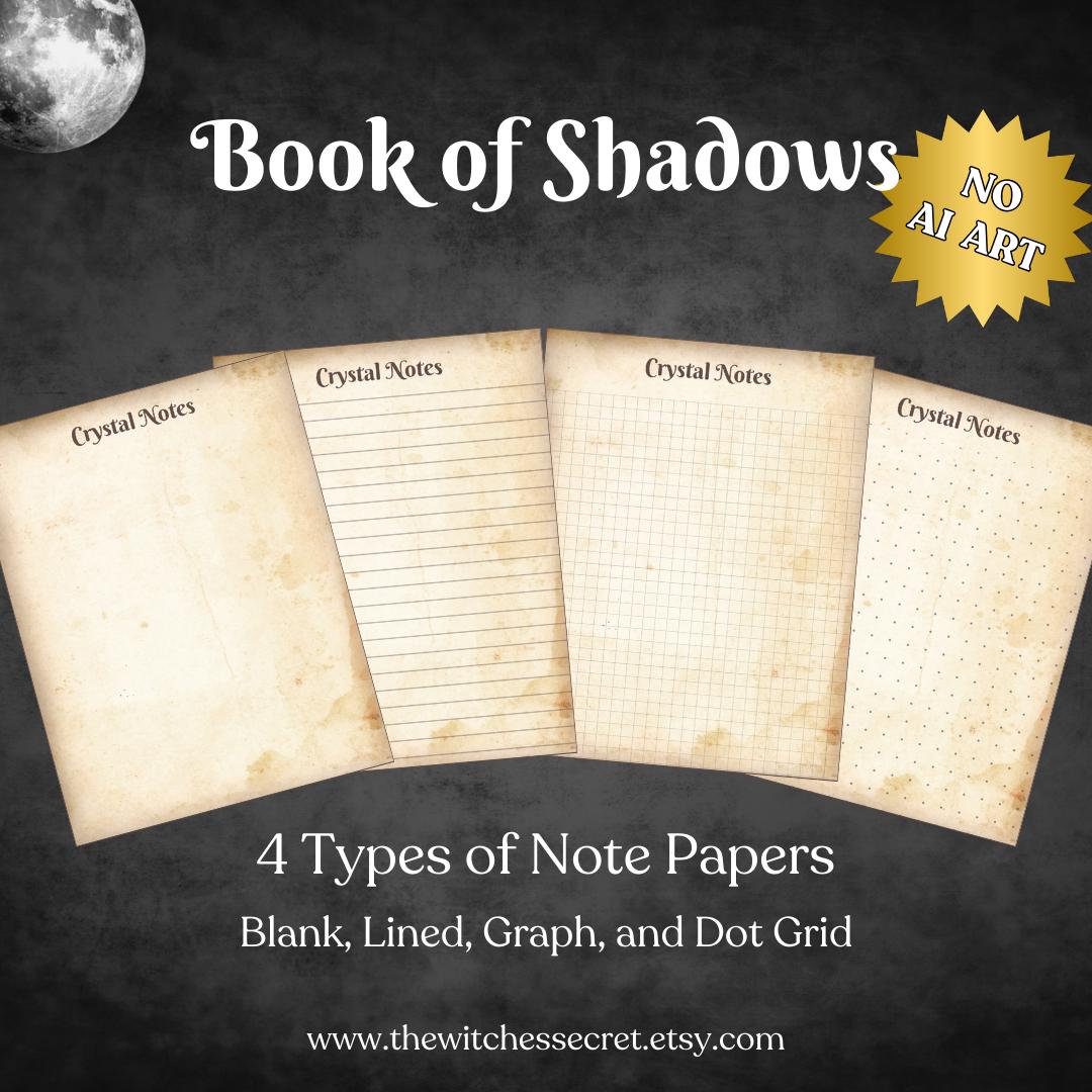 Printable Book of Shadows Pages | Crystal Magic Grimoire | Witchcraft ...