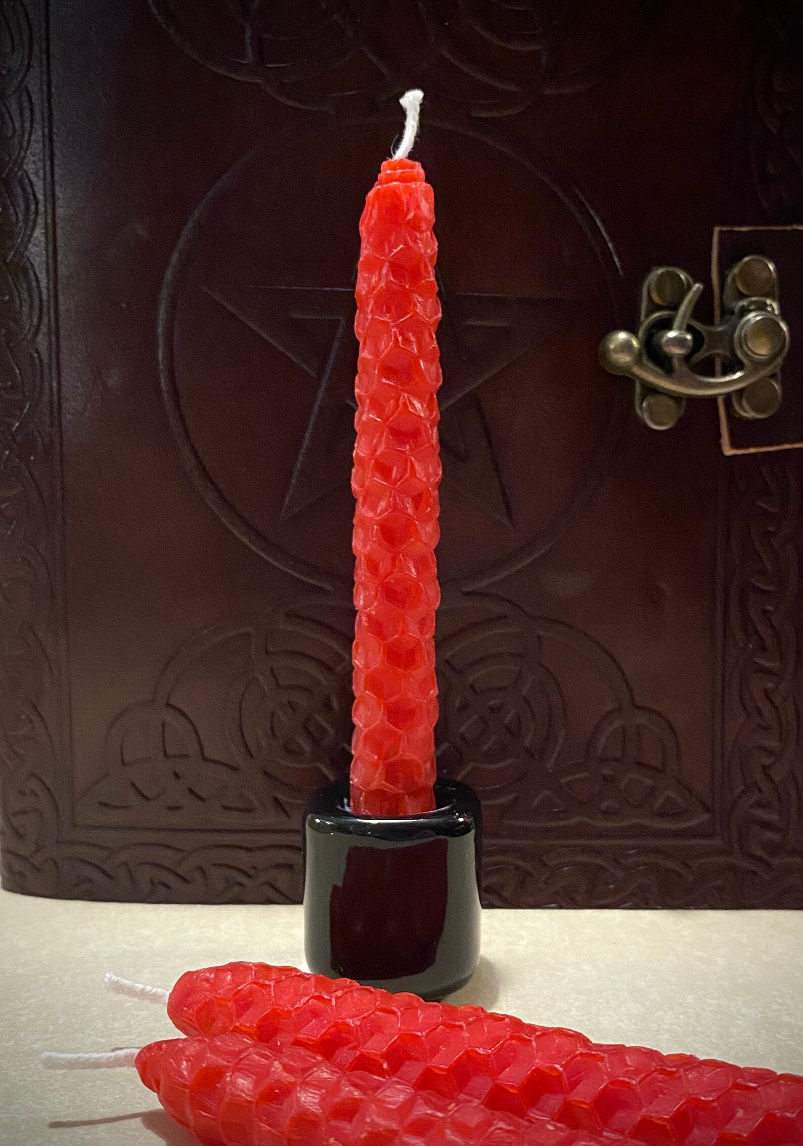 Red spell candle Beeswax chime candles beeswax tapers red Etsy