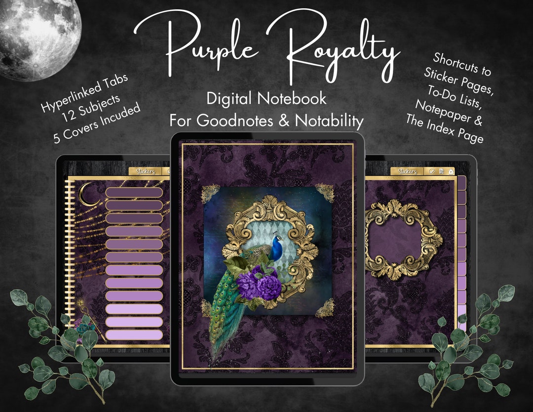 Digital Notebook Goodnotes, 12 Subject Notability Journal, Hyperlinked ...