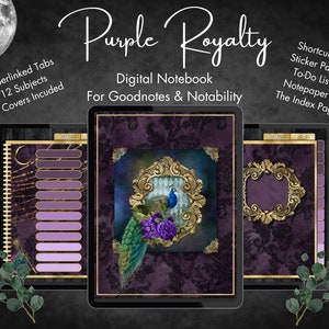 Digital Notebook Goodnotes, 12 subject Notability journal, hyperlinked digital journal, hyperlink goodnotes, iPad Notebook, Digital student