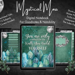 Digital Notebook Goodnotes, 12 subject Notability journal, hyperlinked digital journal, hyperlink goodnotes, iPad Notebook, Digital student