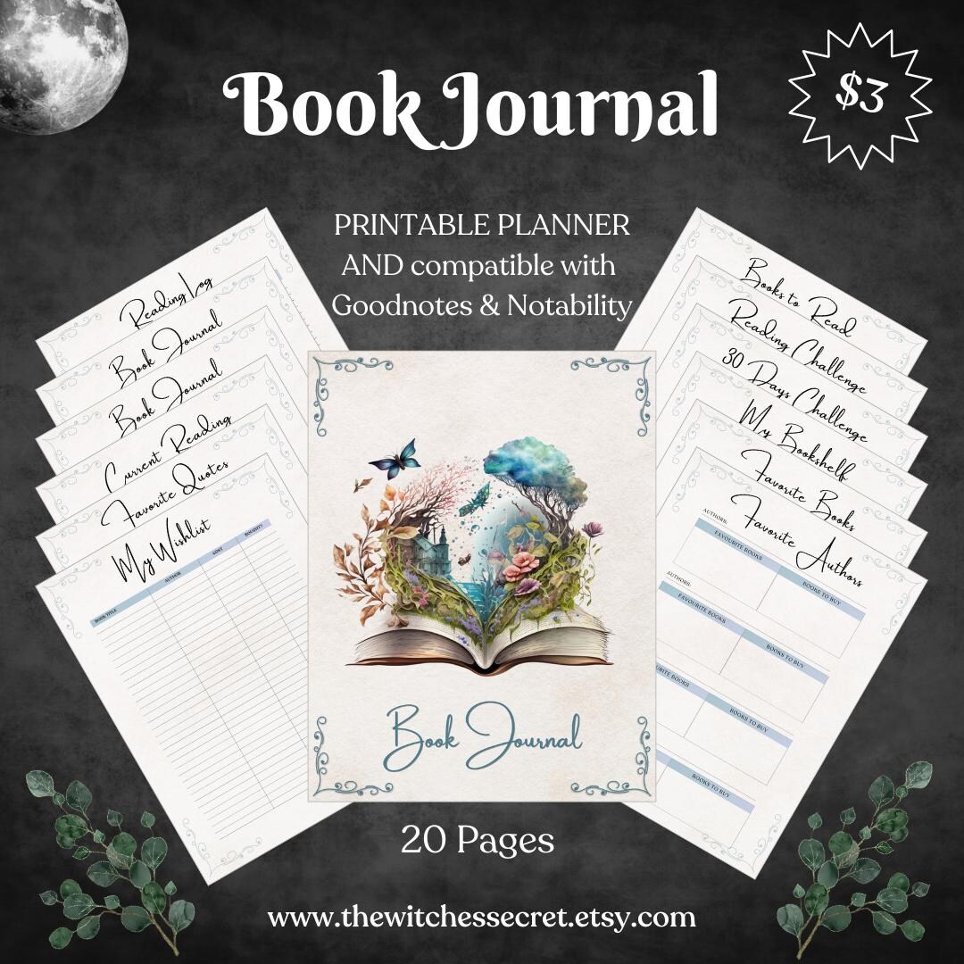 Printable Reading Journal & Book Planner | iPad Digital PDF Bundle - Etsy