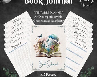 Printable Reading Journal & Book Planner | iPad Digital PDF Bundle