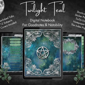 Digital Notebook Goodnotes, 12 subject Notability journal, hyperlinked digital journal, hyperlink goodnotes, iPad Notebook, Digital student
