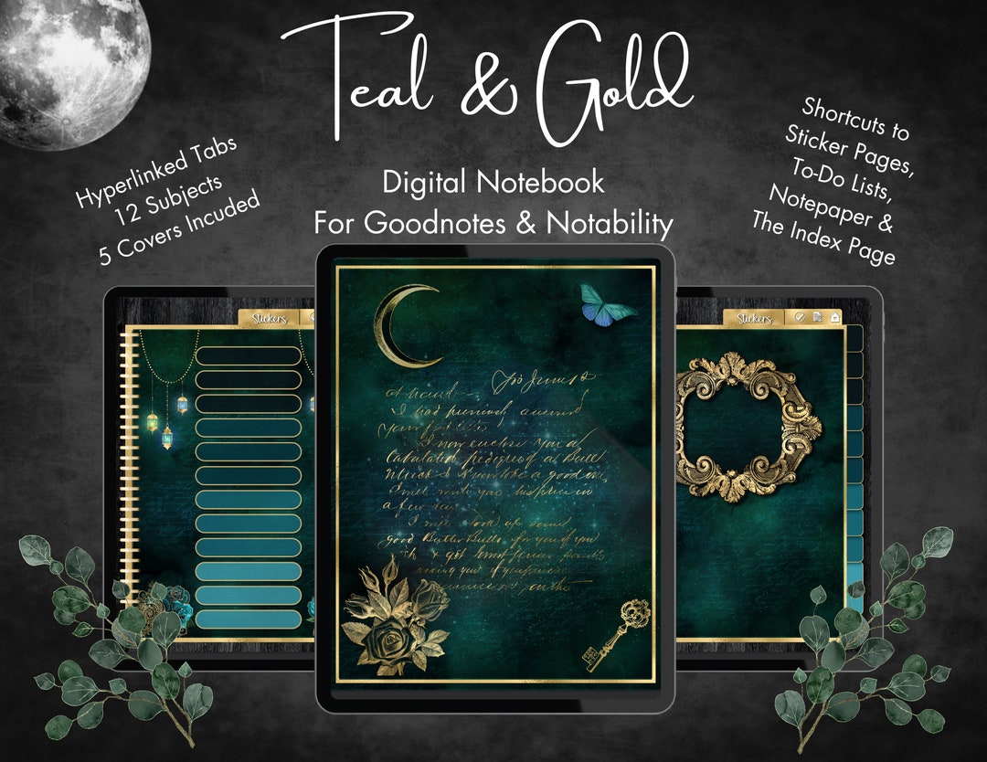 Witchy 12-subject Digital Notebook | Hyperlinked Journal for Goodnotes ...