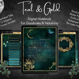 Digital Notebook Goodnotes, 12 subject Notability journal, hyperlinked digital journal, hyperlink goodnotes, iPad Notebook, Digital student