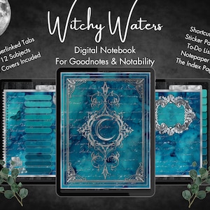 Digital Notebook Goodnotes, 12 subject Notability journal, hyperlinked digital journal, hyperlink goodnotes, iPad Notebook, Digital student