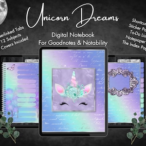 Digital Notebook Goodnotes, 12 subject Notability journal, hyperlinked digital journal, hyperlink goodnotes, iPad Notebook, Digital student
