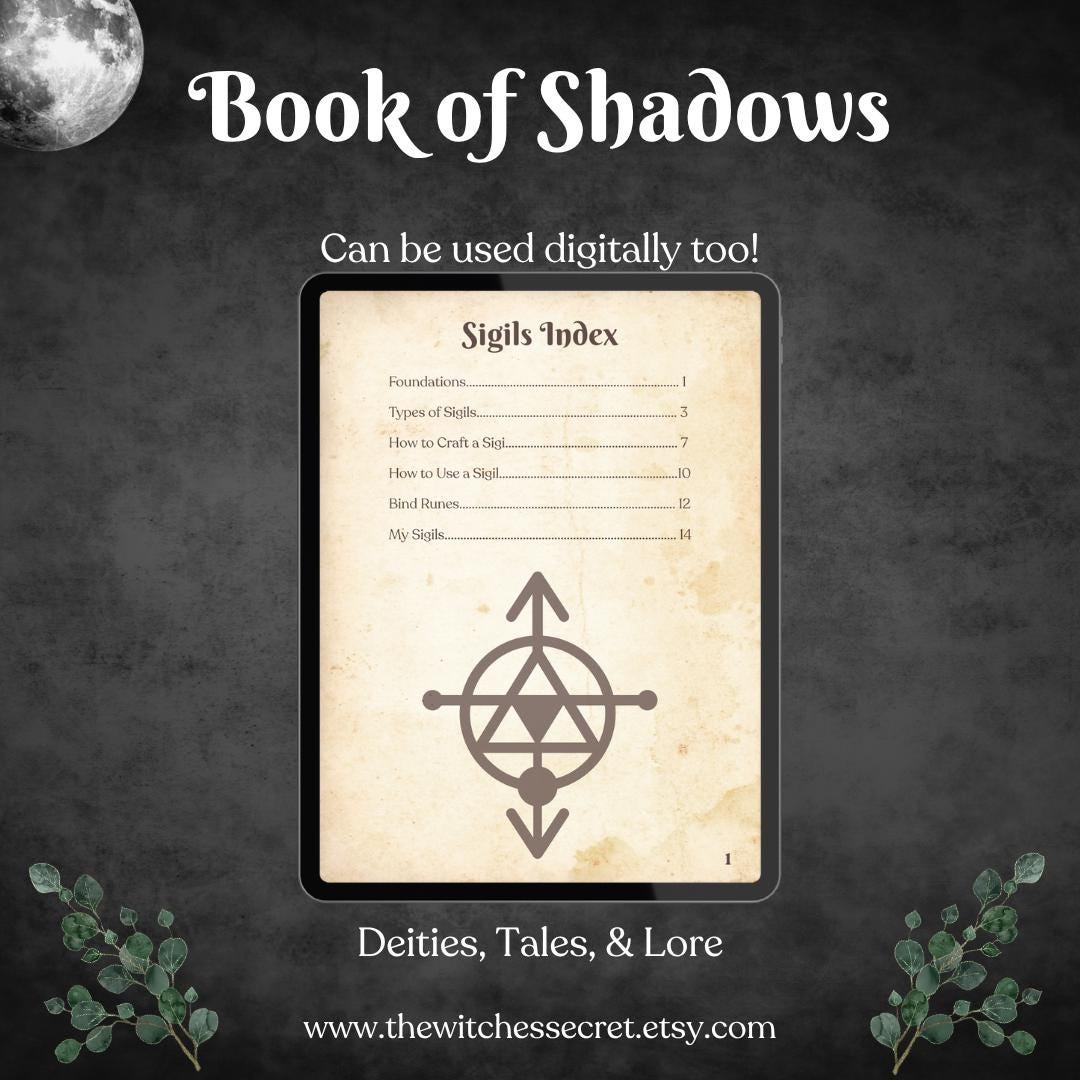 Printable Book of Shadows Pages | Sigil Magic Grimoire | Witchcraft ...