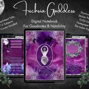 Digital Notebook Goodnotes, 12 subject Notability journal, hyperlinked digital journal, hyperlink goodnotes, iPad Notebook, Digital student