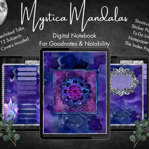 Digital Notebook Goodnotes, 12 subject Notability journal, hyperlinked digital journal, hyperlink goodnotes, iPad Notebook, Digital student