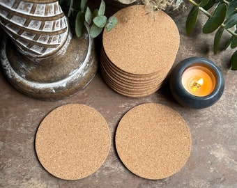 Set of Cork Inserts for Round Concrete Coasters | Cork Coaster Inserts | Cork Coasters | 3.5 inches x 1/8 inch thick