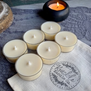 Set of 6 Tea Light Candles | Beeswax & Soy Wax | Choose Your Scent | Unscented | Tealight Sample Pack | Tea Light Sampler | Tealight Set