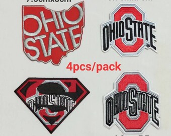 O--hio6Pcs Per 1Pack Logo Patches for Iron on and sewing Decorating clothes