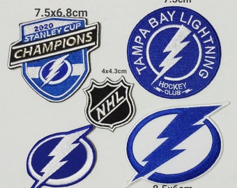 TB Lightning 3inches and Stanley Cup 334x312inches Logos Patches for iron on and sewing on clothing decoration.