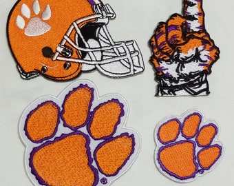 Clemson Tigers RARE Vintage Embroidered Iron On Patch NCAA 4"x2" CLEMSON U 