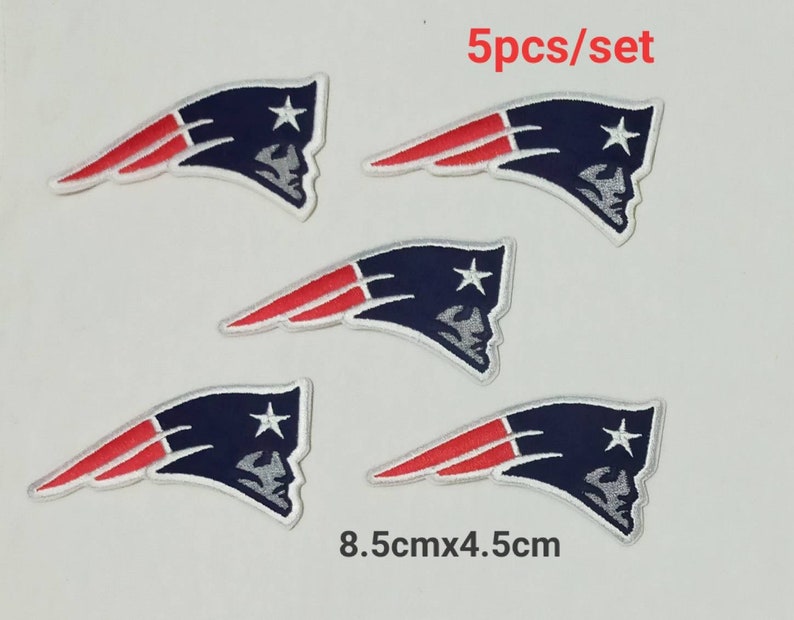 New England Patriots 5Pcs per pack Logo Patches on~Iron on ~ Sewing on Fabrics