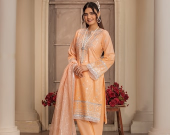 Shalwar Kameez Suit Women Embroidered 3Pc Set Pakistani-Indian dress