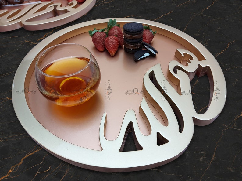 Bismillah Islamic Wood Serving Ramadan Tray Platter | Muslim Decoration | Home Decor image 5