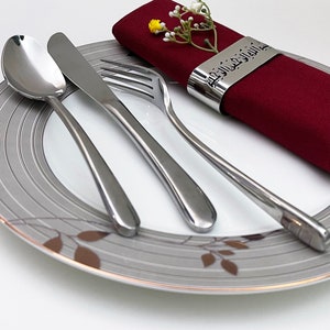 Bismillah Napkin Rings Set | Gold/Silver Islamic Table Decor image 5