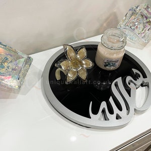 Bismillah Islamic Wood Serving Ramadan Tray Platter | Muslim Decoration | Home Decor image 2