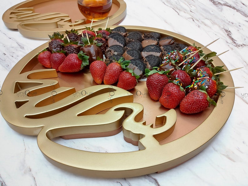 Bismillah Islamic Wood Serving Ramadan Tray Platter | Muslim Decoration | Home Decor image 6