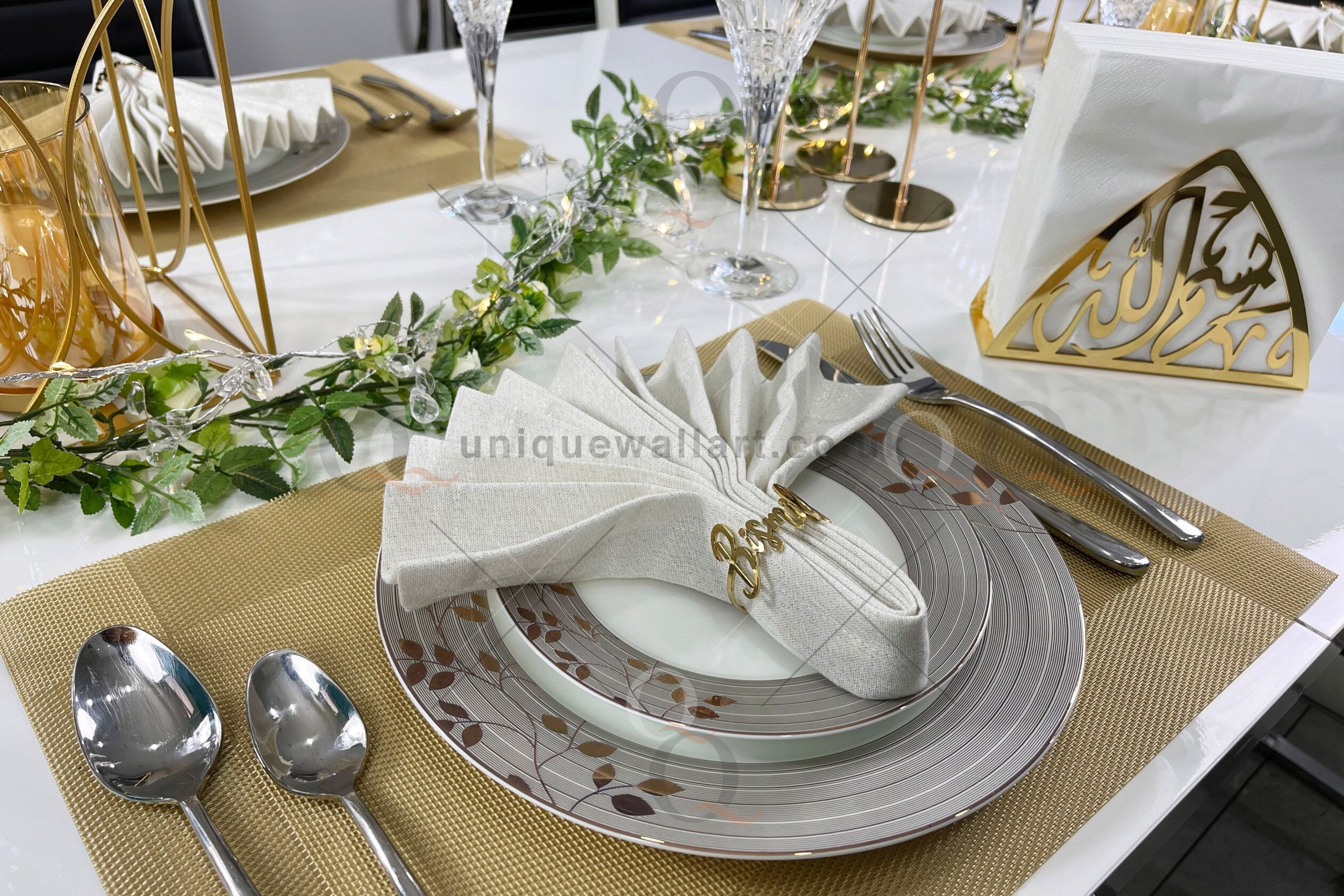 Bismillah Napkin Rings Set of 6 Etsy UK