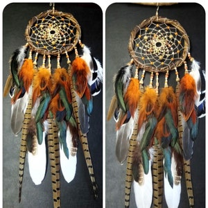 Dreamcatcher with natural bird feathers, American authentic large dreamcather, real traumfanger, bedroom decor, Mother&#39;s Day gift for her