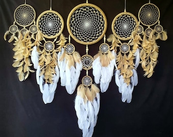 Wedding Dream Catchers Set | Catcher Dream Large New White and Beige Dreamcatcher Home Decor
