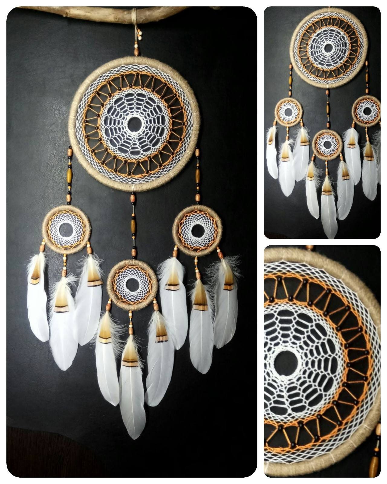 Large Traditional Ojibwe Dreamcatcher Wall Hanging Gift Etsy Canada