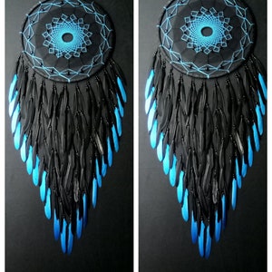 Large Dream Catcher Wall Hanging Black and Blue Dream - Etsy