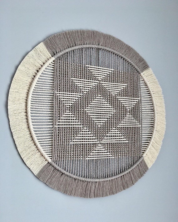 Round Macrame Wall Hangings With Woven Geometric Patterns. Etsy
