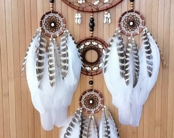 Littlear Dream Catcher Wall Hanging – Handmade With Feathers & Turquoise, 6x20 Inches, Boho Home Decor