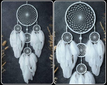 Authentic Indian art traumfanger, boho Indian art traditional dream catcher, white bedroom Indigenous dreamcatcher, gift for her