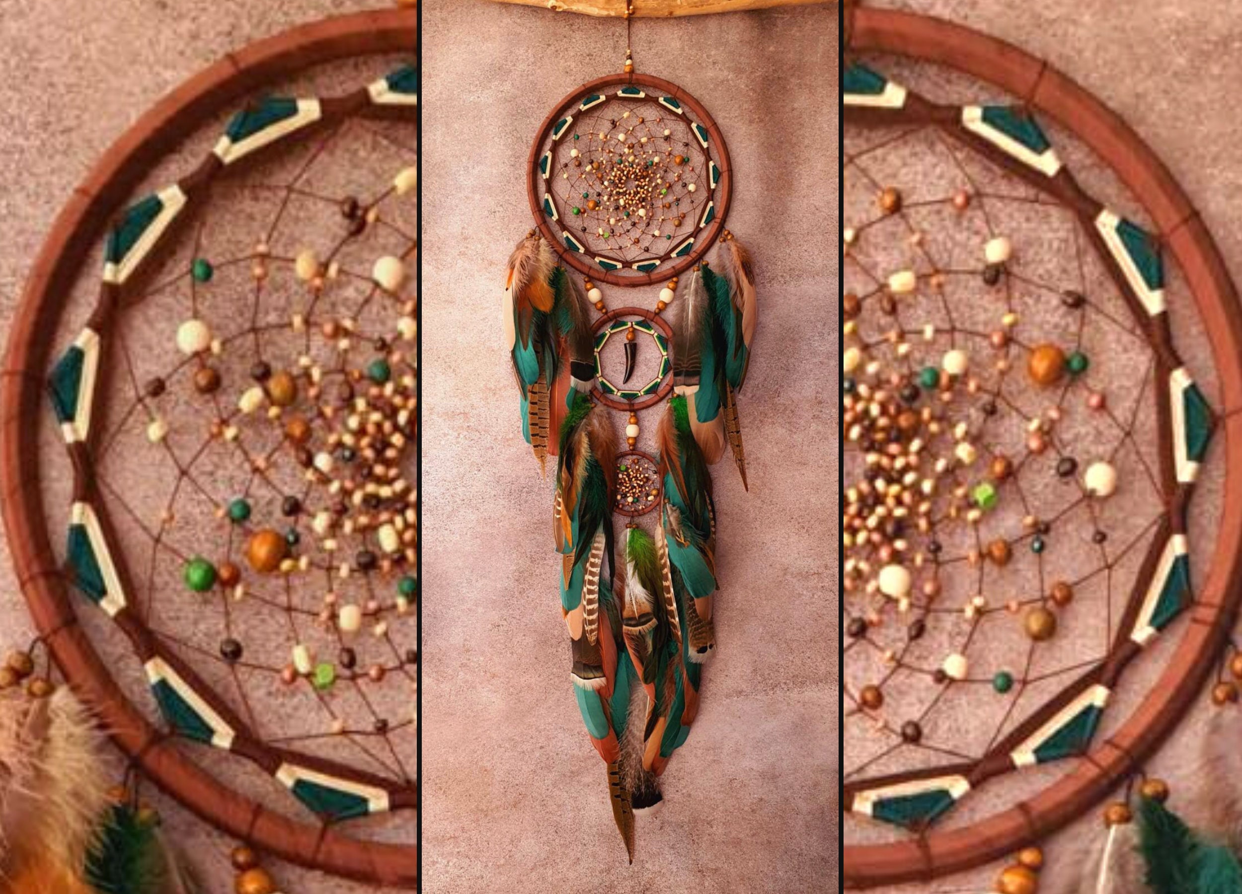 Large Dream catcher for bedroom decor, Native American design dreamcatcher, traditional Ojibwe inspired dreamcatcher Mother's Day gift