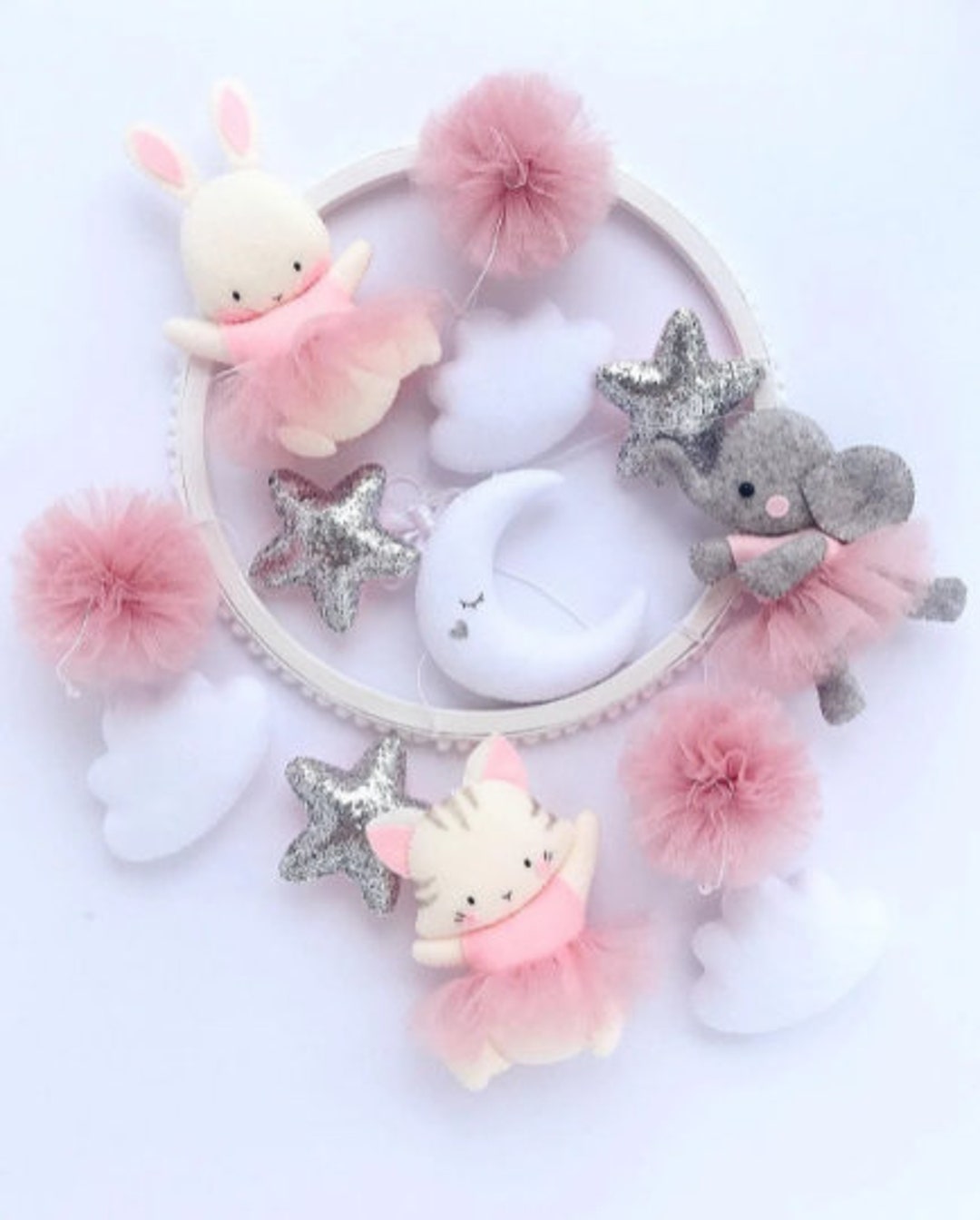 Cute Baby Girl Musical Mobile for Crib. Ballerina Pink Crib Etsy
