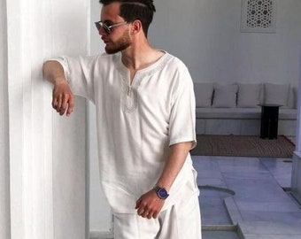 Moroccan Jabador, 2 pieces, Kaftan for Men, Jabador for men, Kaftan Dress, Moroccan Djellaba, aid clothing, kaftan for wedding