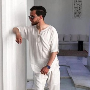 Moroccan Jabador, 2 pieces, Kaftan for Men, Jabador for men, Kaftan Dress, Moroccan Djellaba, aid clothing, kaftan for wedding