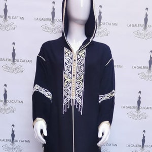 Moroccan Caftans Women Hand Made Breathable Hooded Caftan Fits Small To Medium Embroidered