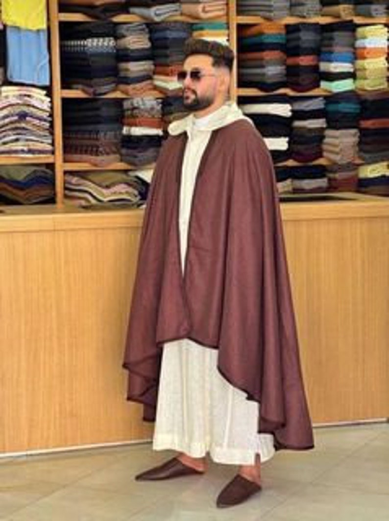 Soft Moroccan luxury winter warm cape. Long cape. Long winter overcoat. Poncho. Winter coat. image 2