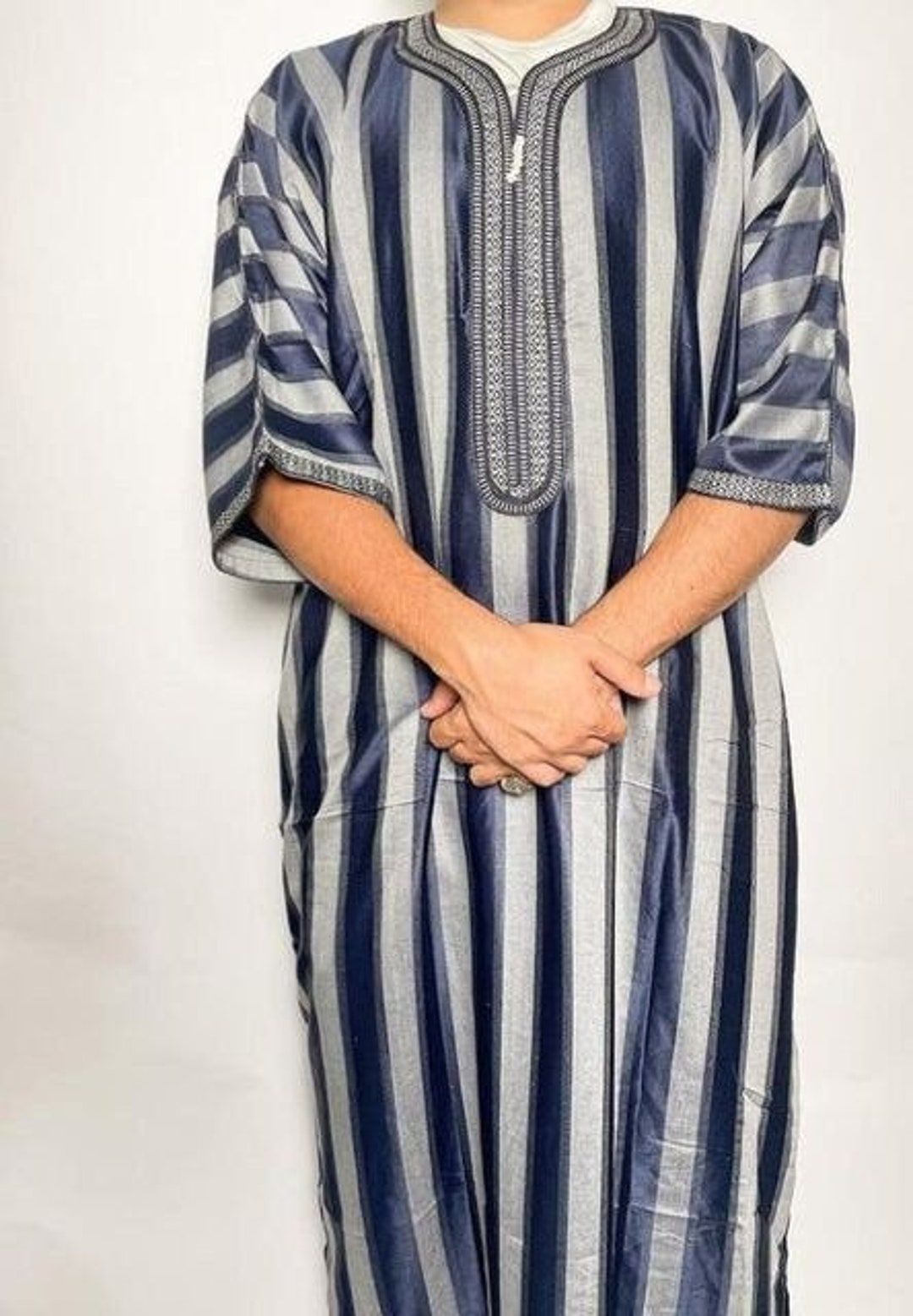 Moroccan Kaftan, Cotton Kaftan, Long Dress for Men, Moroccan Dress