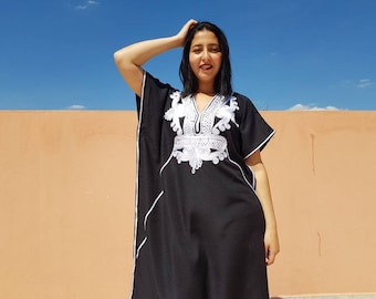 Black moroccan kaftan for summer