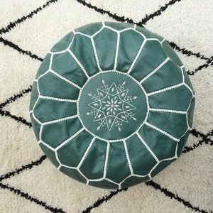 Original Moroccan Pouf - Handmade Genuine Leather - Ottoman Footstool Hassock - 100% real Natural Leather pouffe - vintage pouf