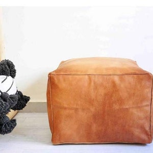 50% OFF &quot;&quot;&quot;* square Moroccan Leather Pouf, Moroccan pouf, Berber pouf, ottoman pouf, Moroccan ottoman leather pouf