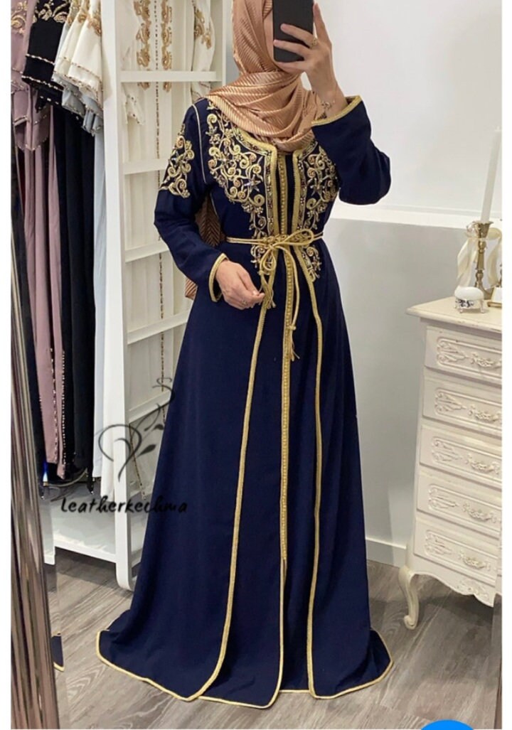 モロッコ　カフタン モロッコ カフタン / 刺繍入りカフタン ロイヤル / ルーブ / モロッコ