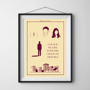 Arte de la película 500 días de verano / Impresión artística A4 / Impresión artística de póster de película minimalista Arte de pared de película personalizado, Decoración del hogar, arte digital