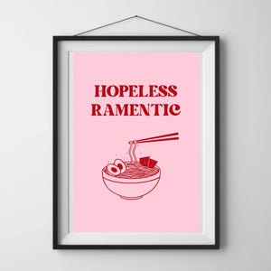 Hopeless Ramentic Club Poster | A4 art print | Minimalist Ramen Art Print Custom Wall Art, Home Decor, digital art