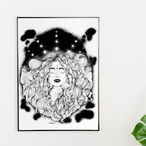 Detailed Black and White Illustration | Hand-Drawn Monochrome Art Print | Intricate Ink Drawing | Unique Wall Art Decor